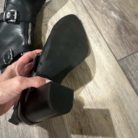 Steve Madden Halle Black Leather Boots - Picture 7 of 11